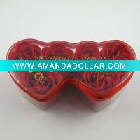 Wholesale Red romantic 6pcs soap flower