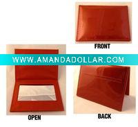 Mirror case with leather pouch