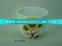 Ceramic pot with flower