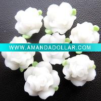 Polymer Clay Flower (M0318), white rose femo flower