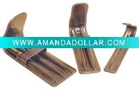 Leather cigar holder