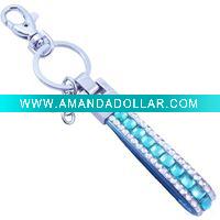 Wholesale High Quality Metal Diamond Leather Keychain