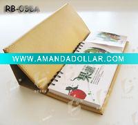 Wholesale golden leather cover desk calendar