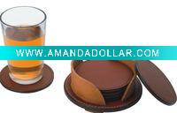 leather coaster