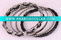Wholesale Leather and silver bracelet