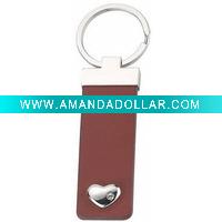 Wholesale low price leather keychain