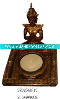 Wholesale Polyresin Red Buddha Candle Holder