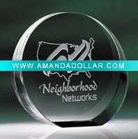 Wholesale Corporate Gift Etched Crystal Gift Ideas paperweight