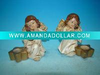Wholesale 4.5"Polyresin classical angel candle holders