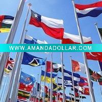 Printed polyester national flags