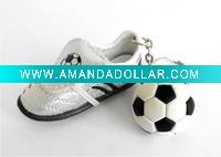 Wholesale lovely high quality football mini shoe key chain