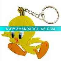 Wholesale lovely tweety rubber keyring