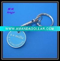 Wholesale metal coin key chains zinc alloy trolley keychain