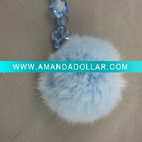 Wholesale 2011 best selling rabbit fur ball keychain [fur pom poms ball]