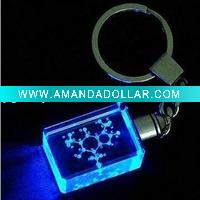 Wholesale 3D laser crystal keychain