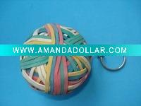 Wholesale rubber band ball key chain