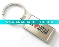 Wholesale 2011 hot sell metal keychain with printing promo logo