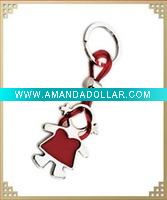 Wholesale Cute girl metal key ring
