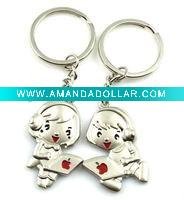 Wholesale Zinc Alloy Key Chain/Promotional Metal Lover Key Chain