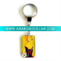 Wholesale Trendy metal zodiac keychain