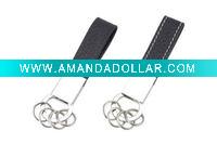 Wholesale leather zinc alloy keychain