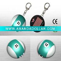 Wholesale different led solar keychains with snooker basketball football car