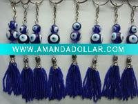 Wholesale 2011 fashion glass key chain-evil eye beads