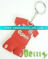 Wholesale football shirt silicone keychain