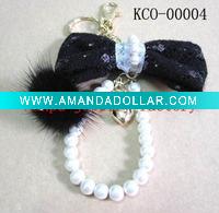 Wholesale new style handmade fabric and plush keychain accessory jewelry