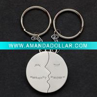 Wholesale 2011 New Style Metal Round Keychain/Couple Key Chain