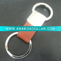 2010 cheapest pull out leather key ring with logo