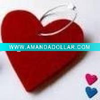 Heart shaped felt keychain for promotion