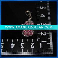 Wholesale DIY Pink rhinestone charm