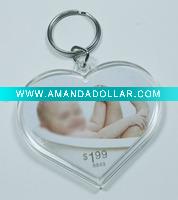 Wholesale acrylic photo frame keychain