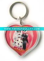 Wholesale heart style acrylic key ring