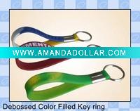 Debossed and Color filled Keychain