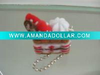 Wholesale Fabric cake soft toy keyring