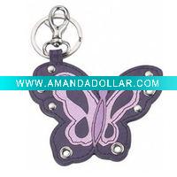 Wholesale Fashion butterfly leather keychain gift