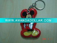 Wholesale flashing led pvc keychain