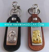 Wholesale newest leather egypt style keychain with customized logo