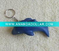 PU foam dolphin floating key chain
