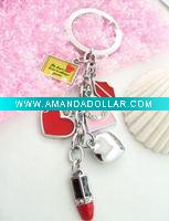 lips & hearts alloy key chains