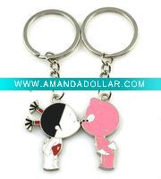 Wholesale 2011 fashion couple keychain with enamel