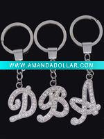 letter rhinestone keychain