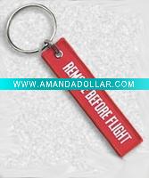 Wholesale Remove Before Flight Fabric Keychain