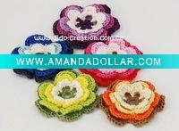 DD01040 Hand Crochet Fashion Accessories Fruits Flowers Appliques Cotton flower making craft