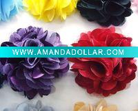 3'' Satin mesh silk flowers YL01242