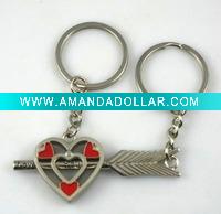 Wholesale an arrow wear love heart shape zinc alloy jewelry keychain