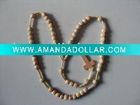Wholesale wooden bead rosary necklace and bracelet