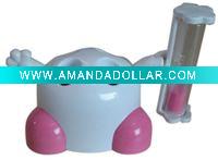 Wholesale Toothbrush holder with sand timer (pink color)